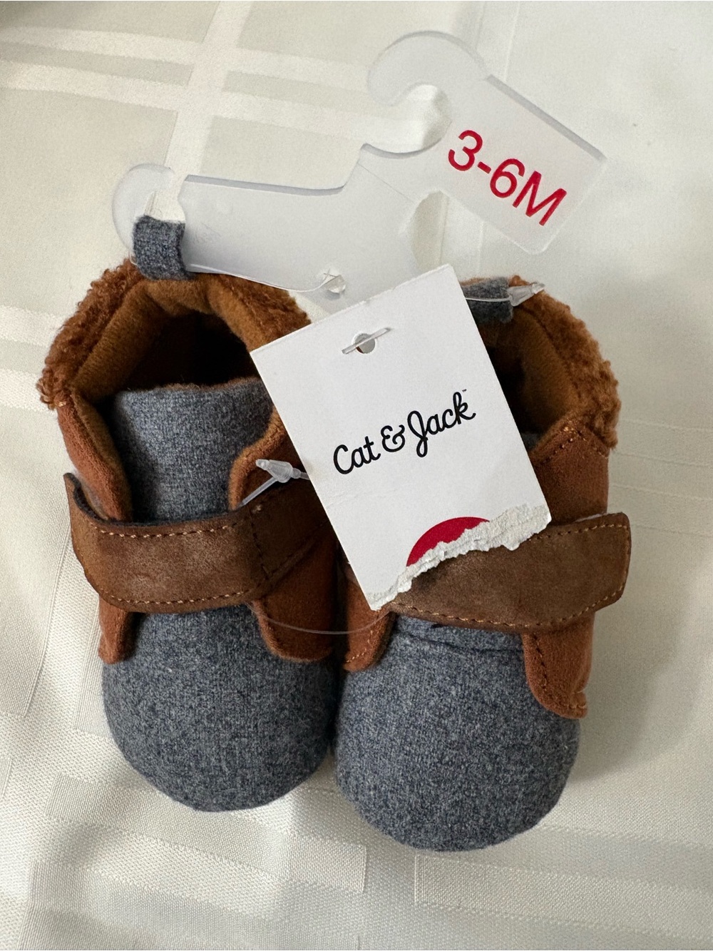 Cozy Infant Slip-On Boots in Gray and Brown - Picture 2 of 3